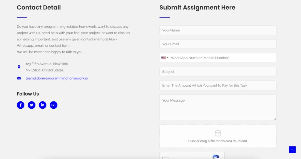 A screenshot of DoMyProgrammingHomework Order Form 