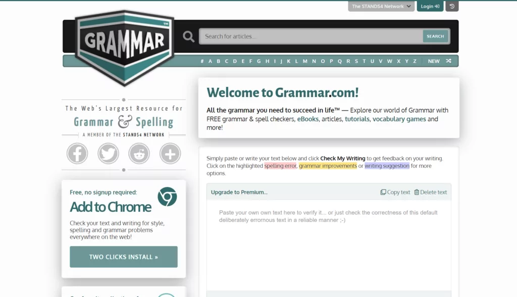 Dashboard at Grammar.com