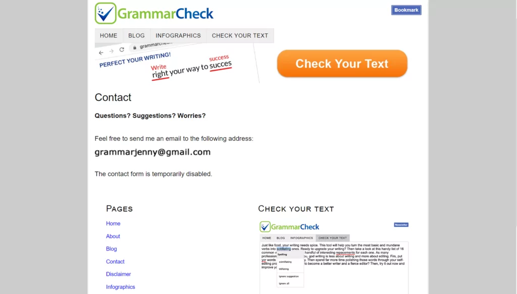 Support center at GrammarCheck