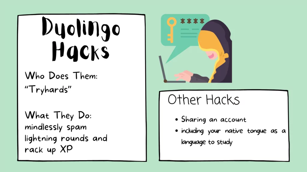 A picture that describes the fact of duolingo hacks explained in the aticle