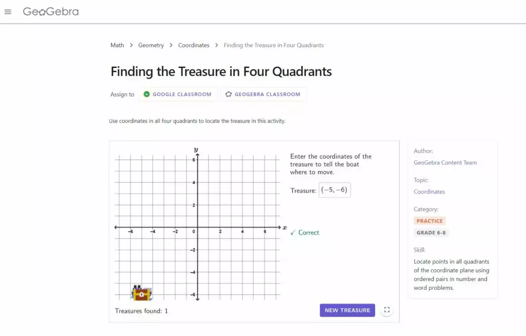 Geogebra game resources