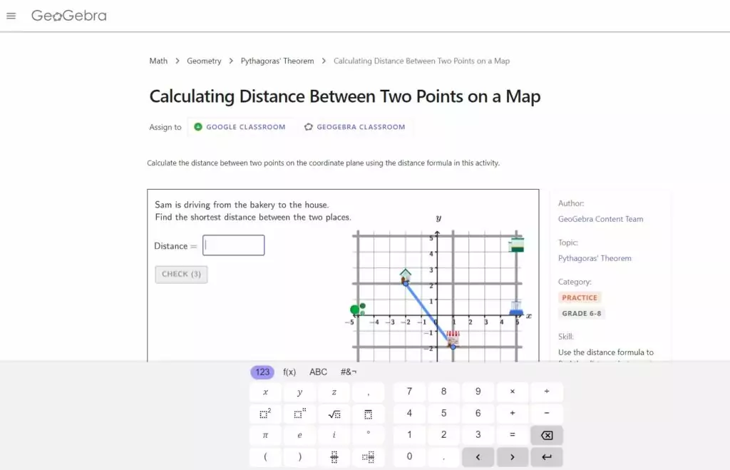 Geogebra game resources geometry