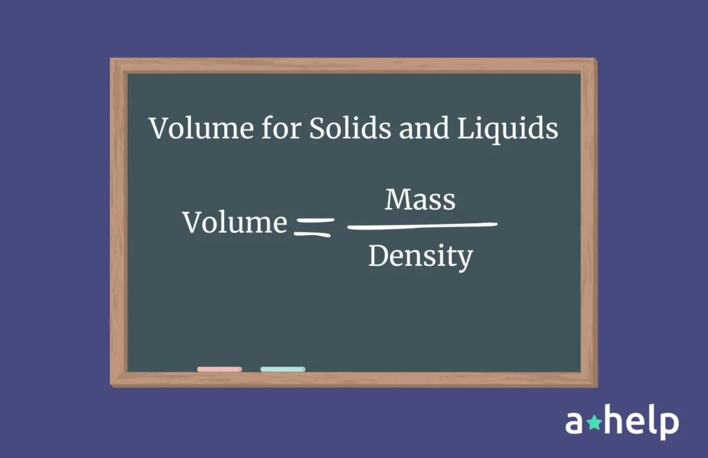 Como encontrar o volume em química?