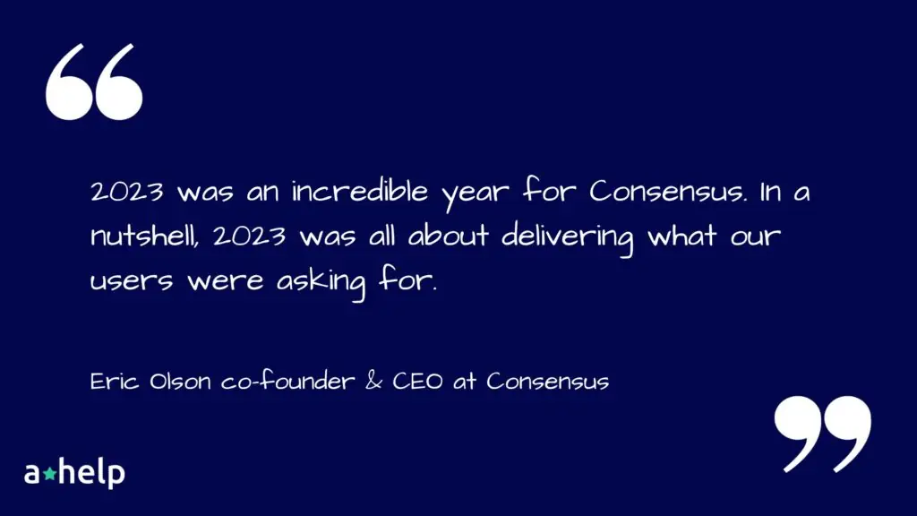 Consensus shares tool insights about 2023