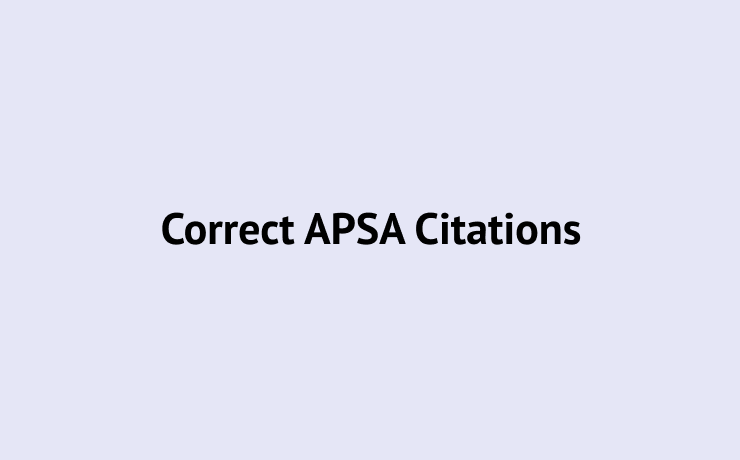 Correct APSA Citations