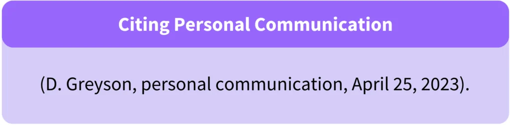 How to Cite Personal Communication in APA