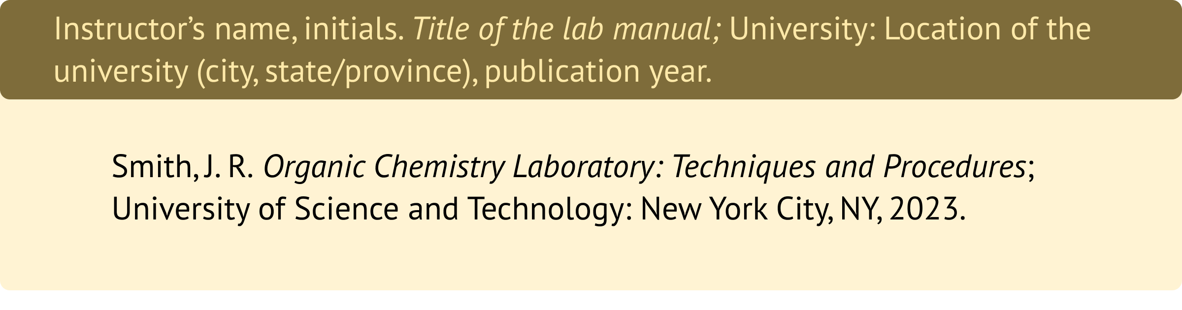 Lab manual citation in ACS